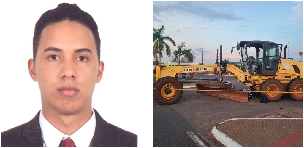 Advogado morre ao bater moto em motoniveladora no Centro de Pereira Barreto