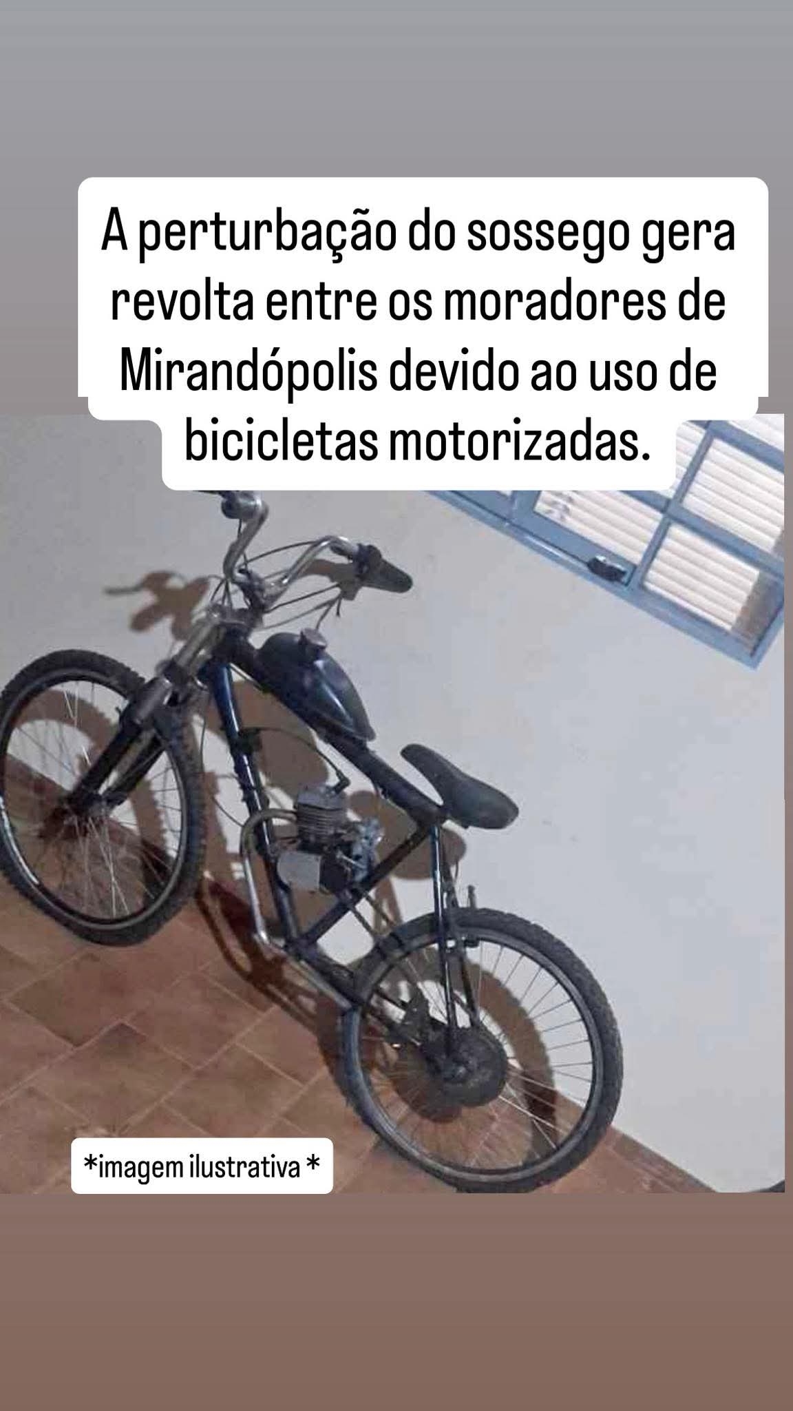 MORADORES DENUNCIAM PERTUBAÇÃO DE SOSSEGO CAUSADA POR BICICLETAS MOTORIZADAS EM MIRANDÓPOLIS