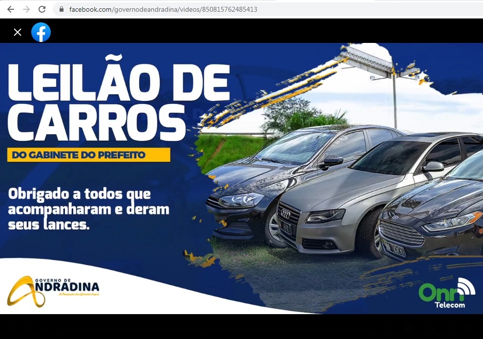 Ninguém oferece lance e leilão de carros da Prefeitura de Andradina é declarado deserto