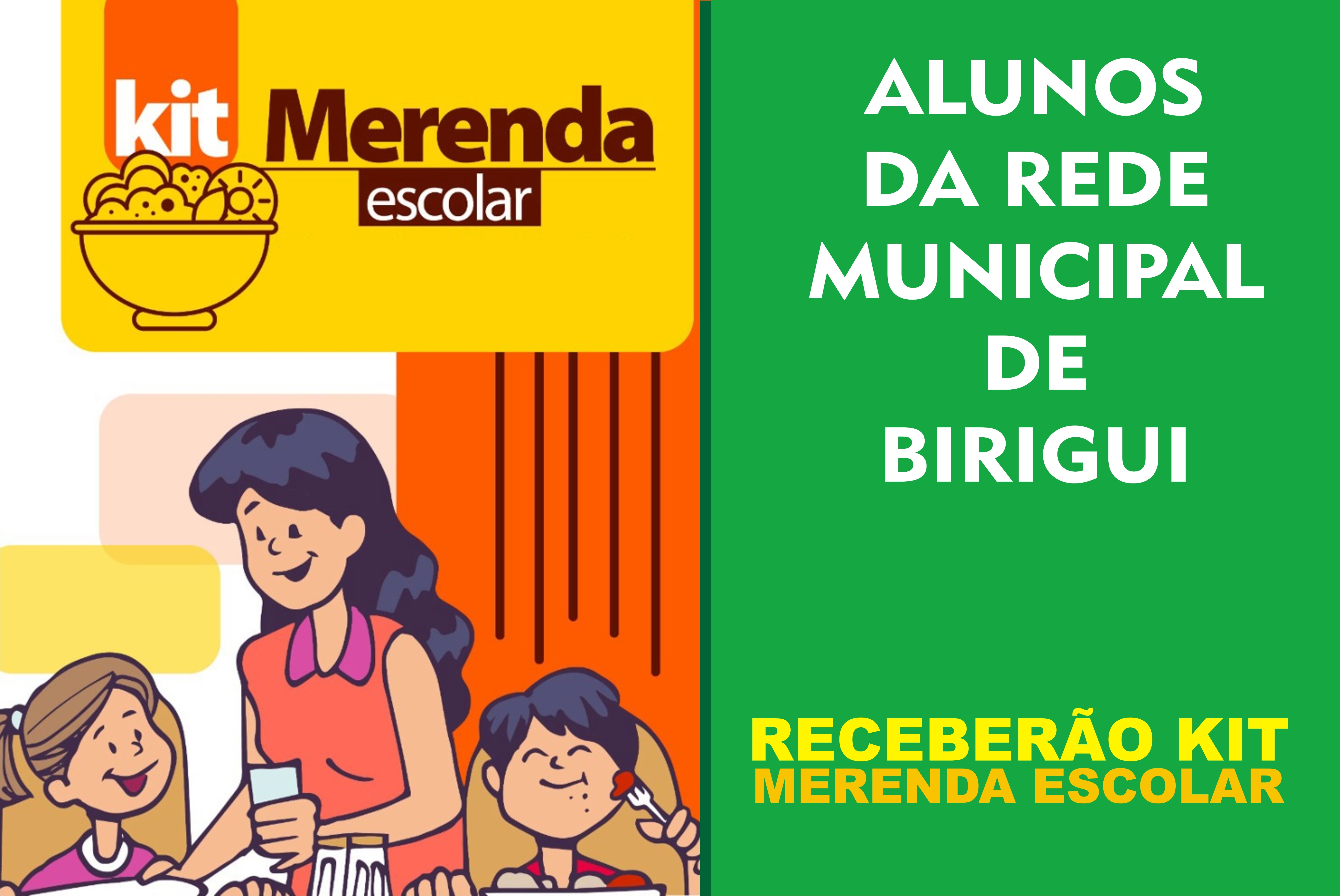 Prefeitura de Birigui vai entregar “kit merenda”. Pais devem fazer cadastro e retirar alimentos nas escolas