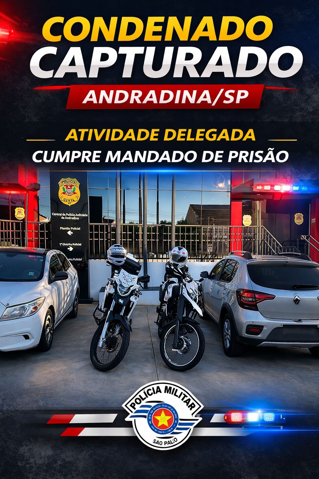 Polícia Militar de Andradina captura em um bar condenado pela Justiça