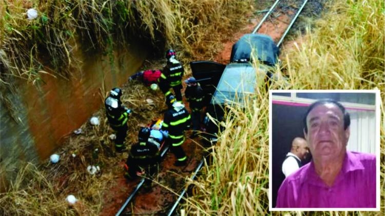 Em Avanhandava Policial Penal aposentado morre após cair com carro de pontilhão da linha férrea
