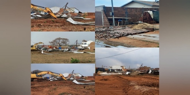 Chuva e vento forte causam estragos em Água Clara