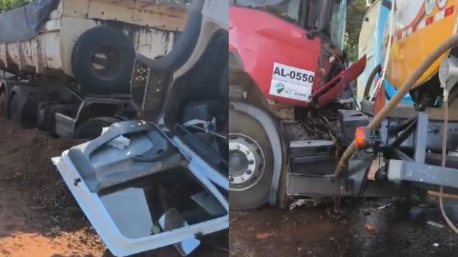 Carreta capotou e caminhão bateu em carga de combustível em acidentes entre Água Clara e Inocência na MS 377
