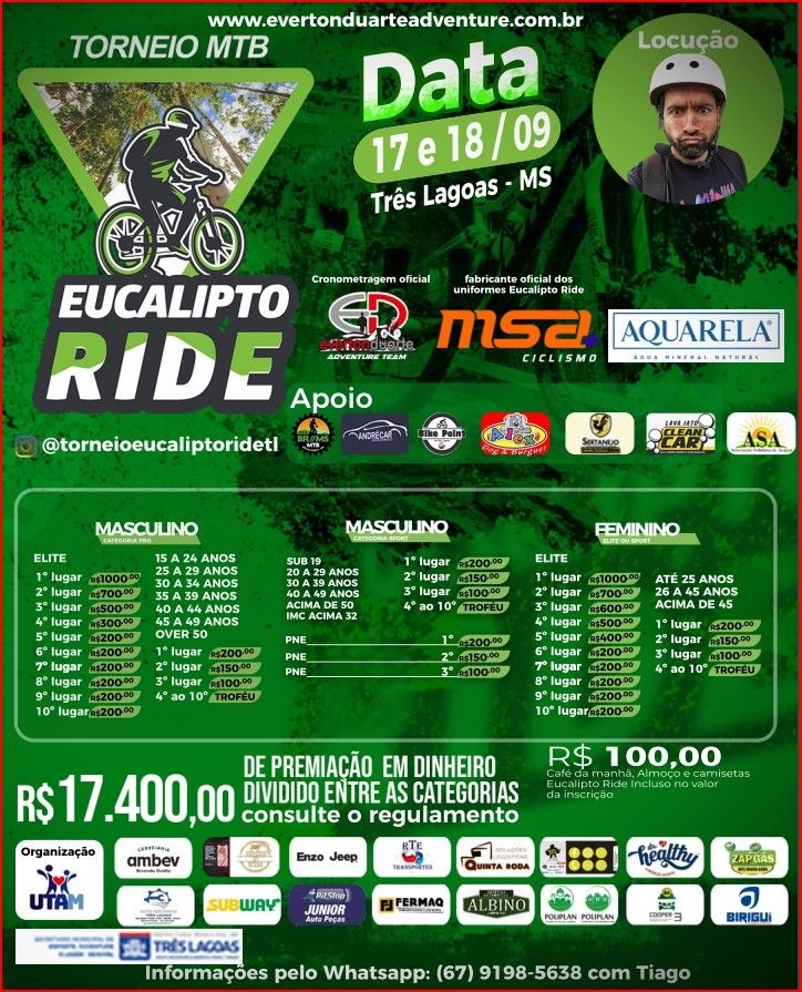 Estão abertas as inscrições para o 2º Eucalipto Ride em Três Lagoas