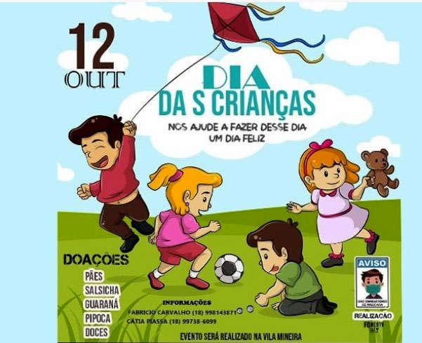 Campo da Vila Mineira terá evento promovido por grupo solidário no dia das crianças em Andradina