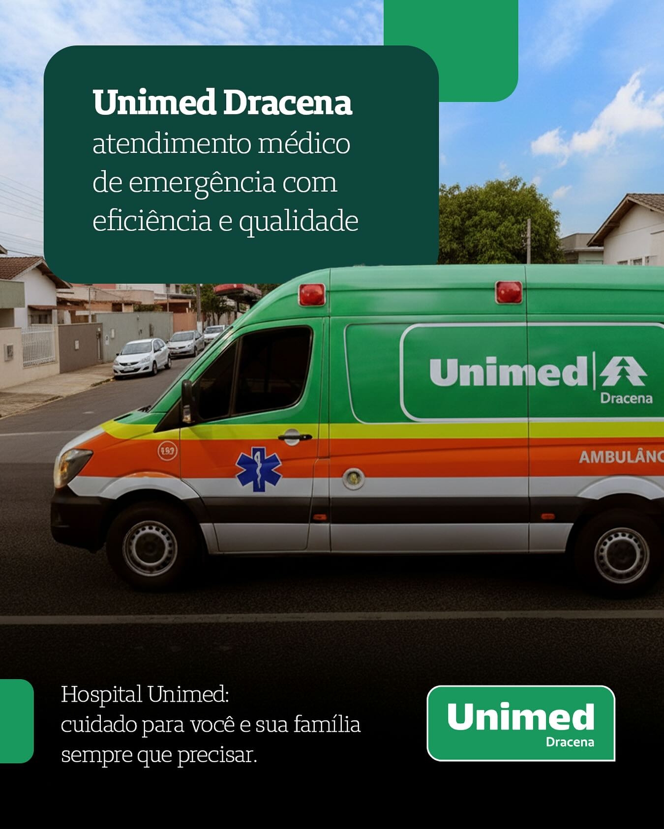 Unimed Dracena atendimento médico de emergência com ambulância