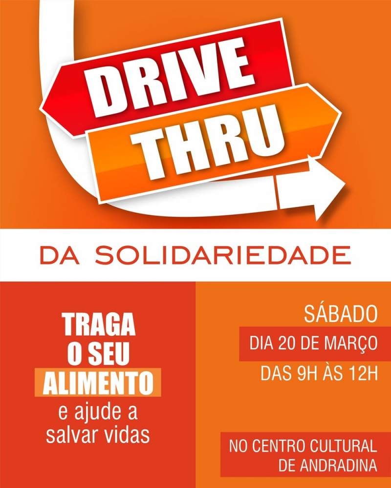 Em Andradina Drive Thru da Solidariedade vai arrecadar alimentos neste sábado às 9h no Centro Cultural