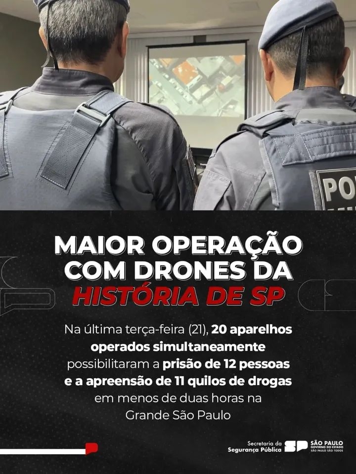 Polícia Militar de SP amplia uso de drones em Operação