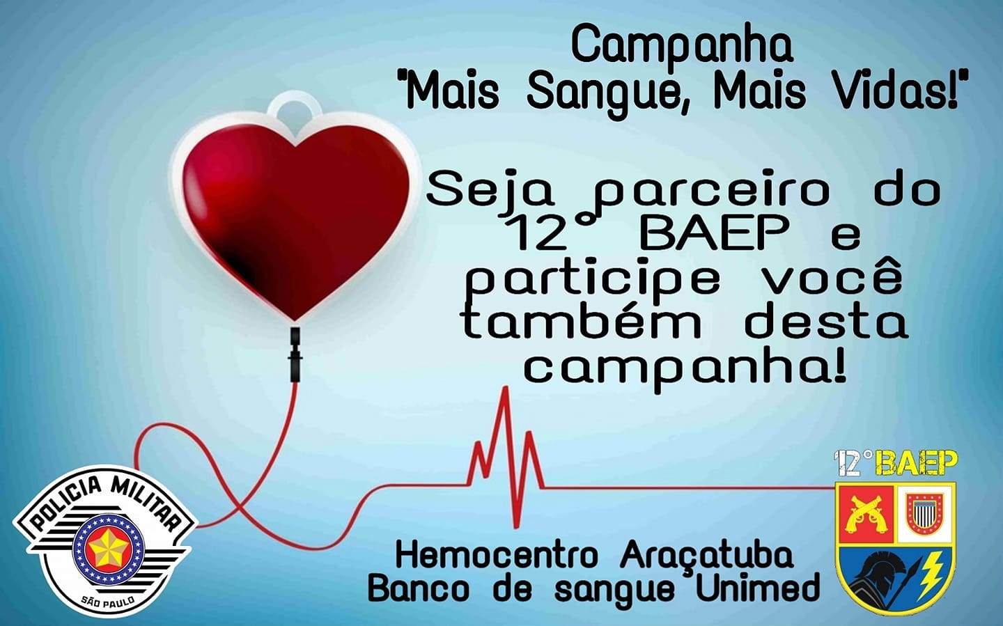 BAEP de Araçatuba realizou campanha de doação de sangue para Hemocentro