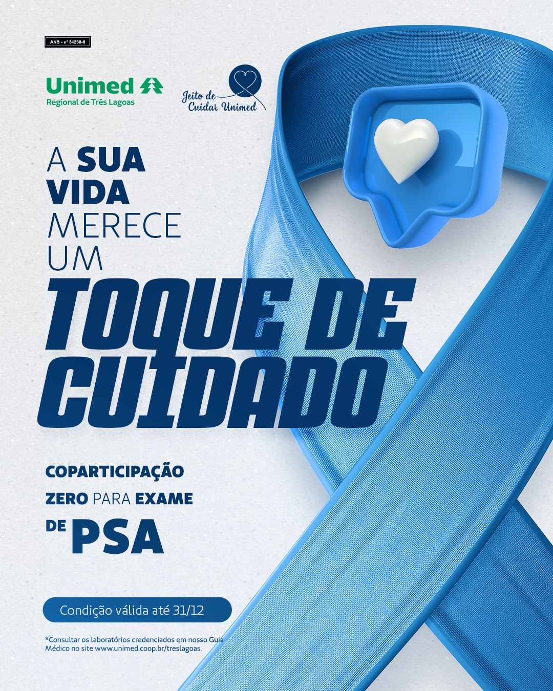 UNIMED de Três Lagoas oferece exame de PSA com coparticipação ZERO