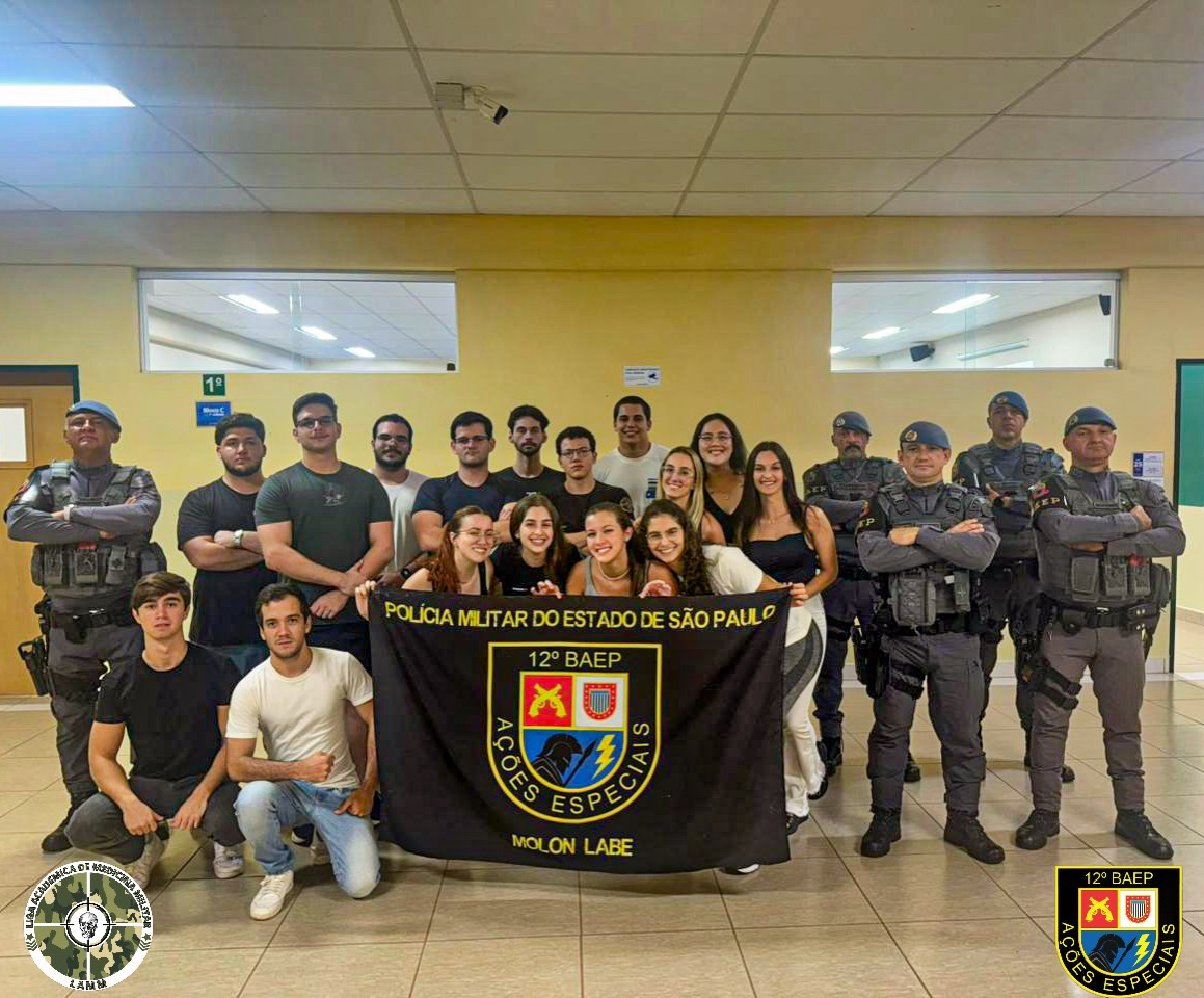12º BAEP de Araçatuba faz instrução de Stop The Bleed aos alunos de Medicina do UniSalesiano
