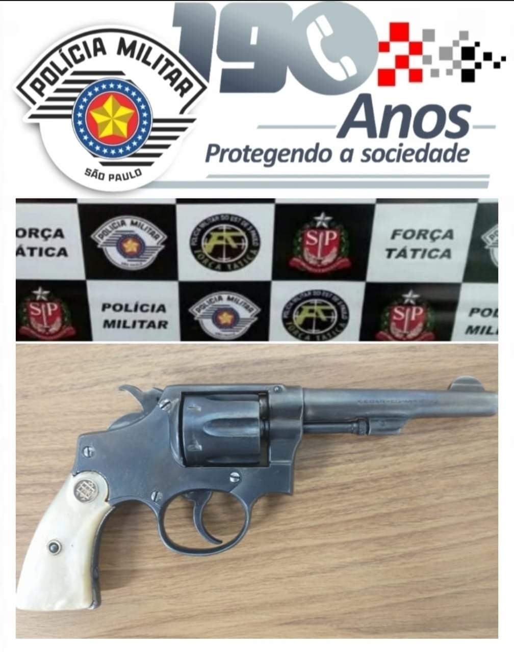 Força Tática de Araçatuba apreende revólver no bairro Atlântico