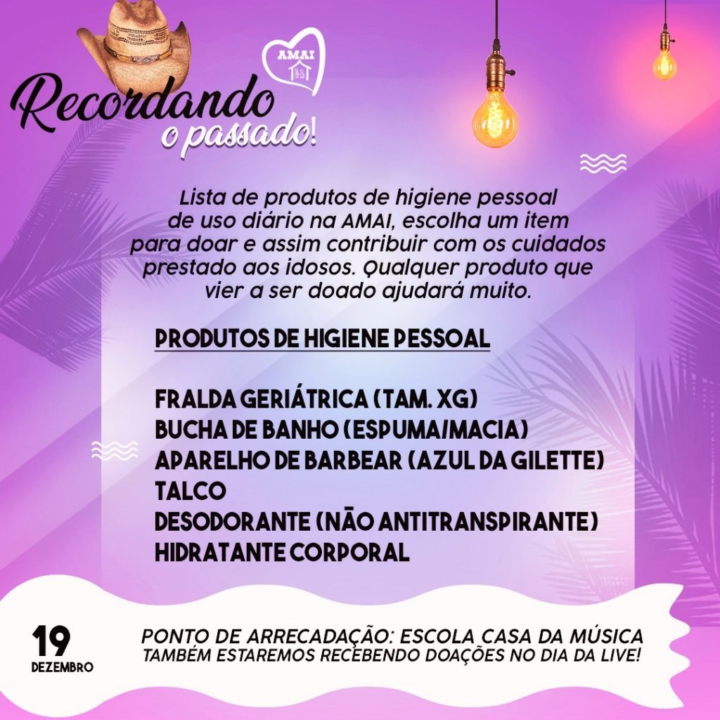 Em Mirandópolis Live ‘Recordando o Passado’ em prol da Amai é neste sábado (19)