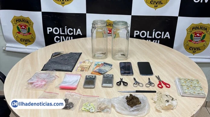 Polícia Civil de Ilha Solteira prendeu traficante em rancho na Praia Catarina