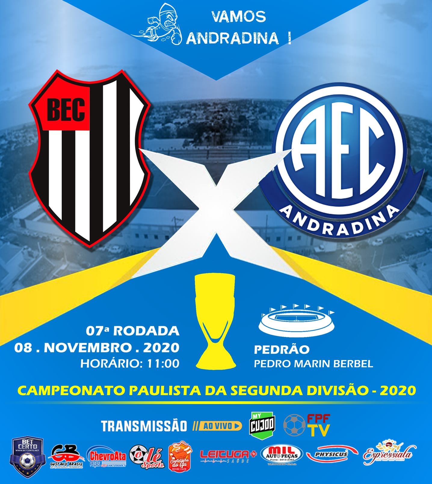 Domingo Andradina Esporte Clube joga contra o Bandeirante de Birigui na casa do adversário