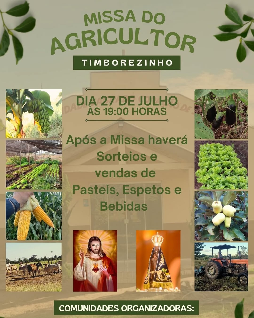 Em Andradina Timborezinho celebra a Missa do Agricultor com sorteios, comidas típicas e ação entre amigos