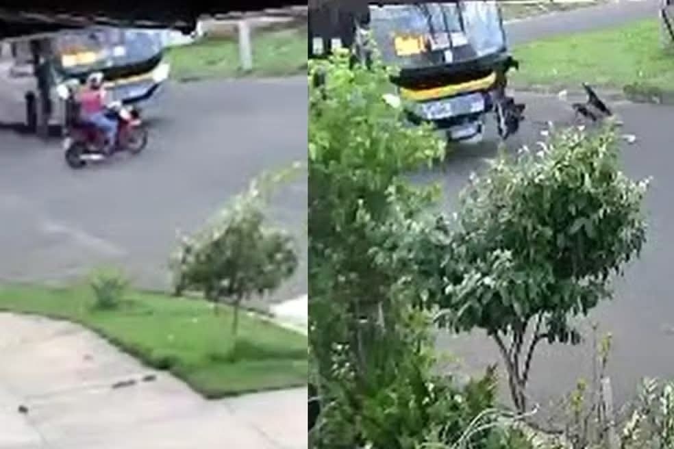 TIA E SOBRINHA MORREM APÓS MOTO AVANÇAR "PARE" E COLIDIR COM ÔNIBUS EM TRÊS LAGOAS