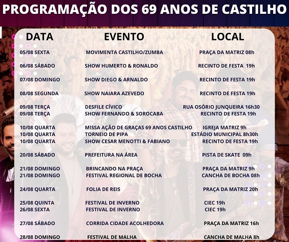 Movimenta Castilho “Zumba” abre os festejos dos 69 anos da cidade