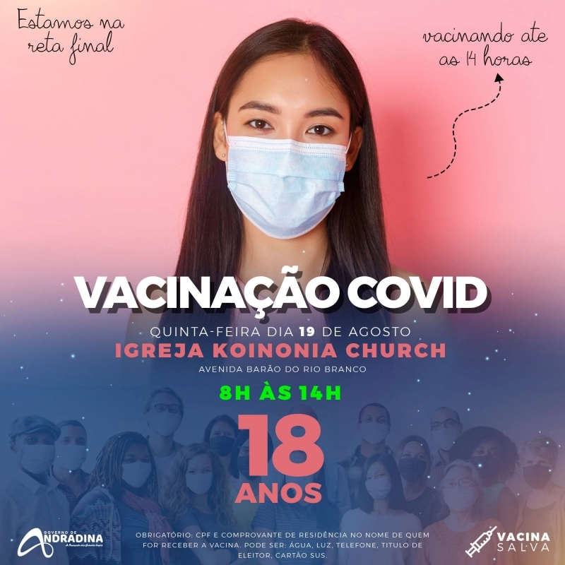 Andradina ultrapassou 90% de pessoas vacinadas com pelo menos uma dose