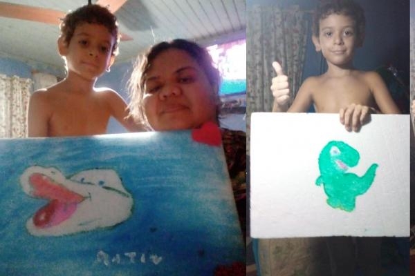Em Três Lagoas, garotinho com câncer que ama pintar precisa de ajuda