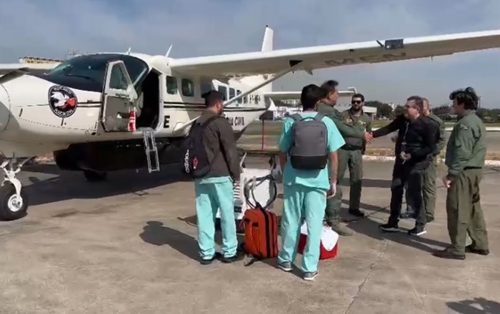 Órgãos captados na Santa Casa de Araçatuba são transportados em avião da Polícia Civil de São Paulo
