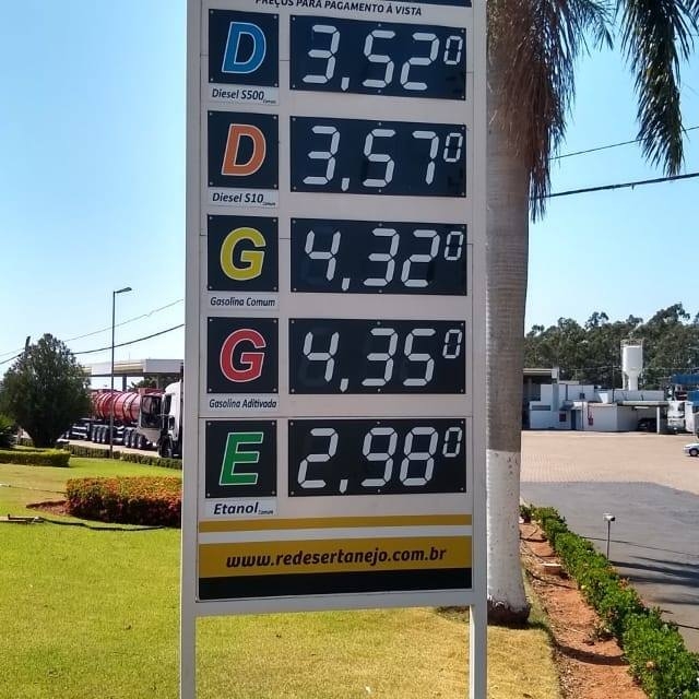 Em Andradina tem etanol R$ 2,98 e gasolina R$ 4,32 o melhor preço da Terra do Rei do Gado !