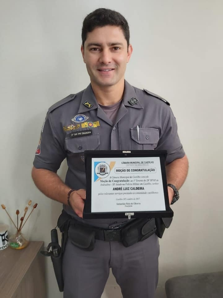 TENENTE CALDEIRA RECEBE HOMENAGEM DA CÂMARA DE VEREADORES DE CASTILHO