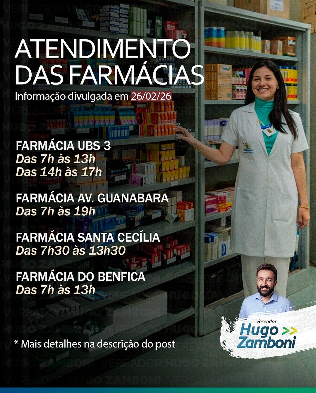 Governo de Andradina altera horário das farmácias após repercussão negativa e posicionamento dos vereadores