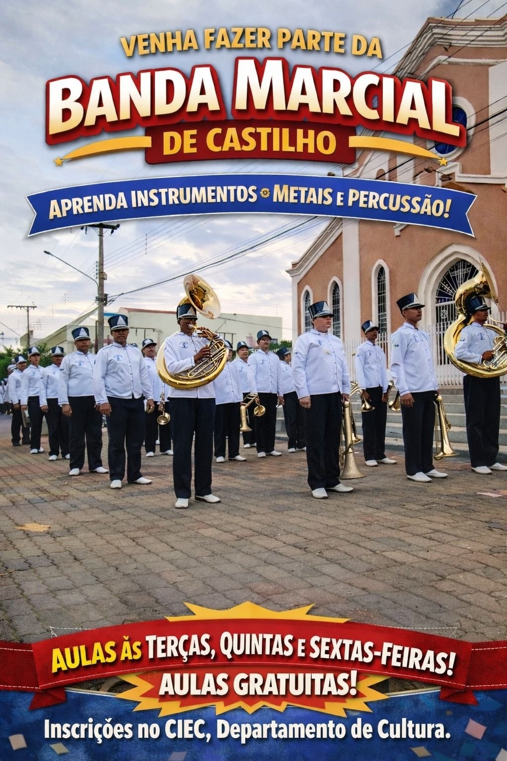 Departamento de Cultura de Castilho convida novos alunos para compor o elenco 2026 da BAMAC