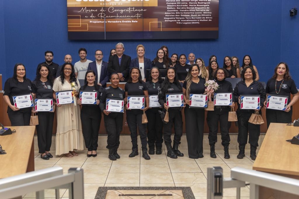 Mulheres que atuam em prol da segurança pública recebem honrarias pela Câmara de Três Lagoas