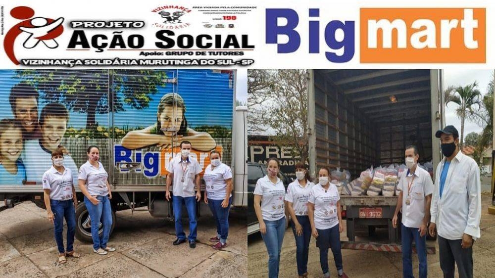 PM de Murutinga do Sul recebe do mercado Big Mart cestas básicas para famílias carentes