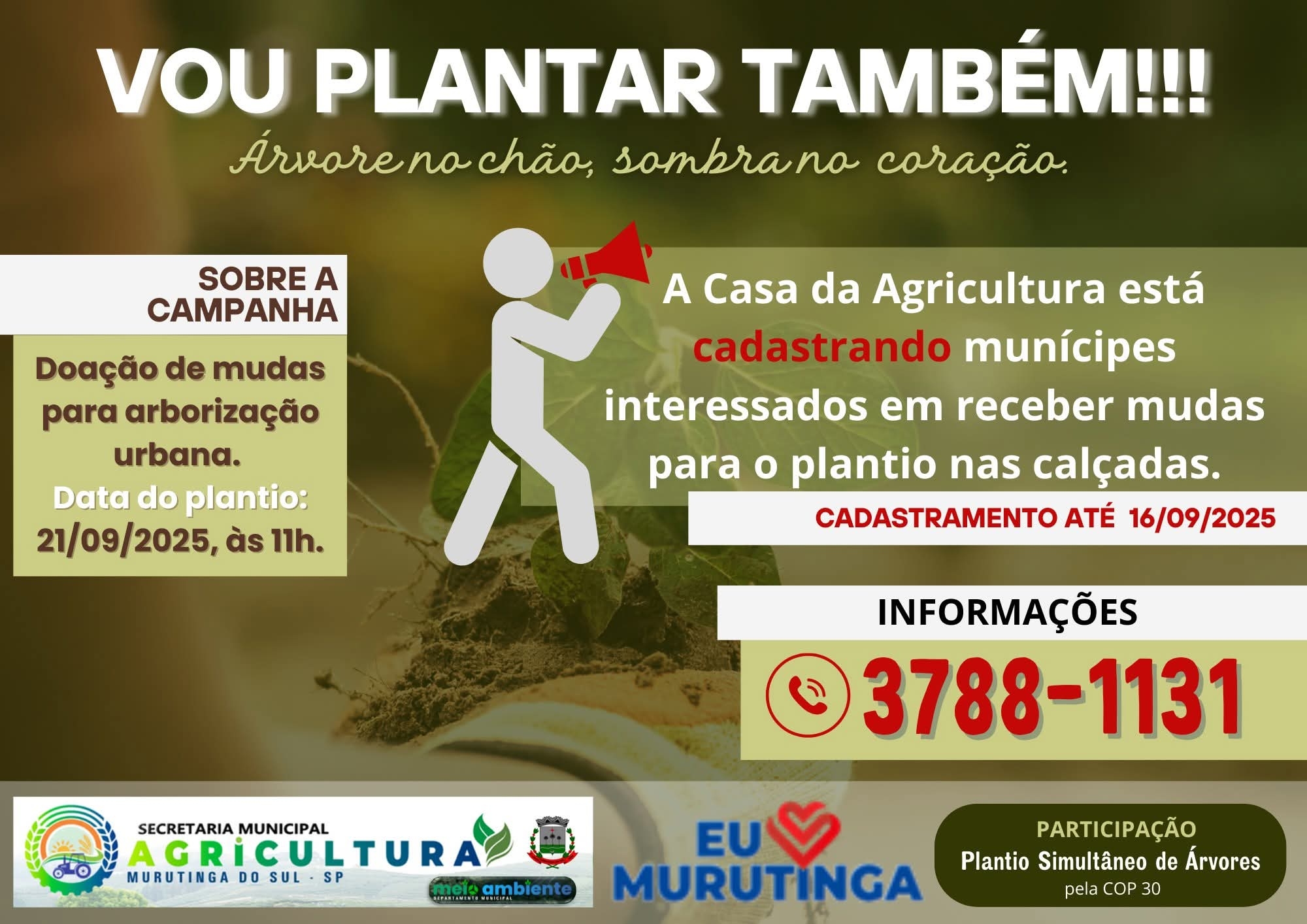 Murutinga vai colorir o cenário urbano com a campanha “VOU PLANTAR TAMBÉM!”