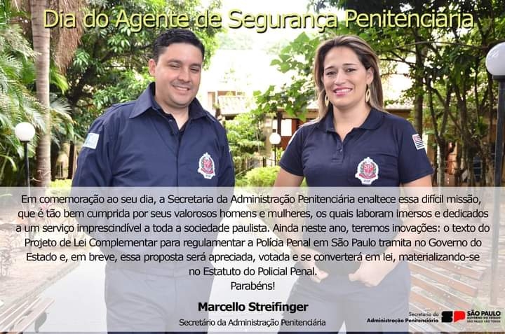 Mensagem do Secretário da SAP Coronel Marcello Streifinger
