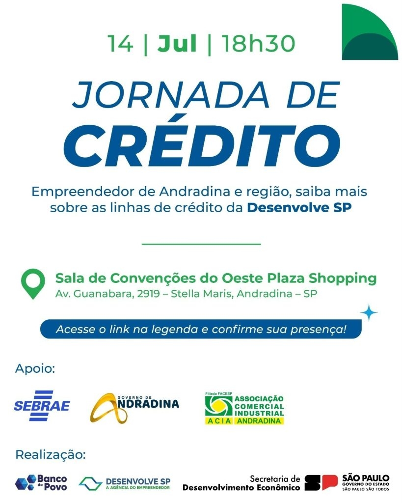 Sebrae, Acia e Prefeitura realizam Jornada de Crédito em Andradina