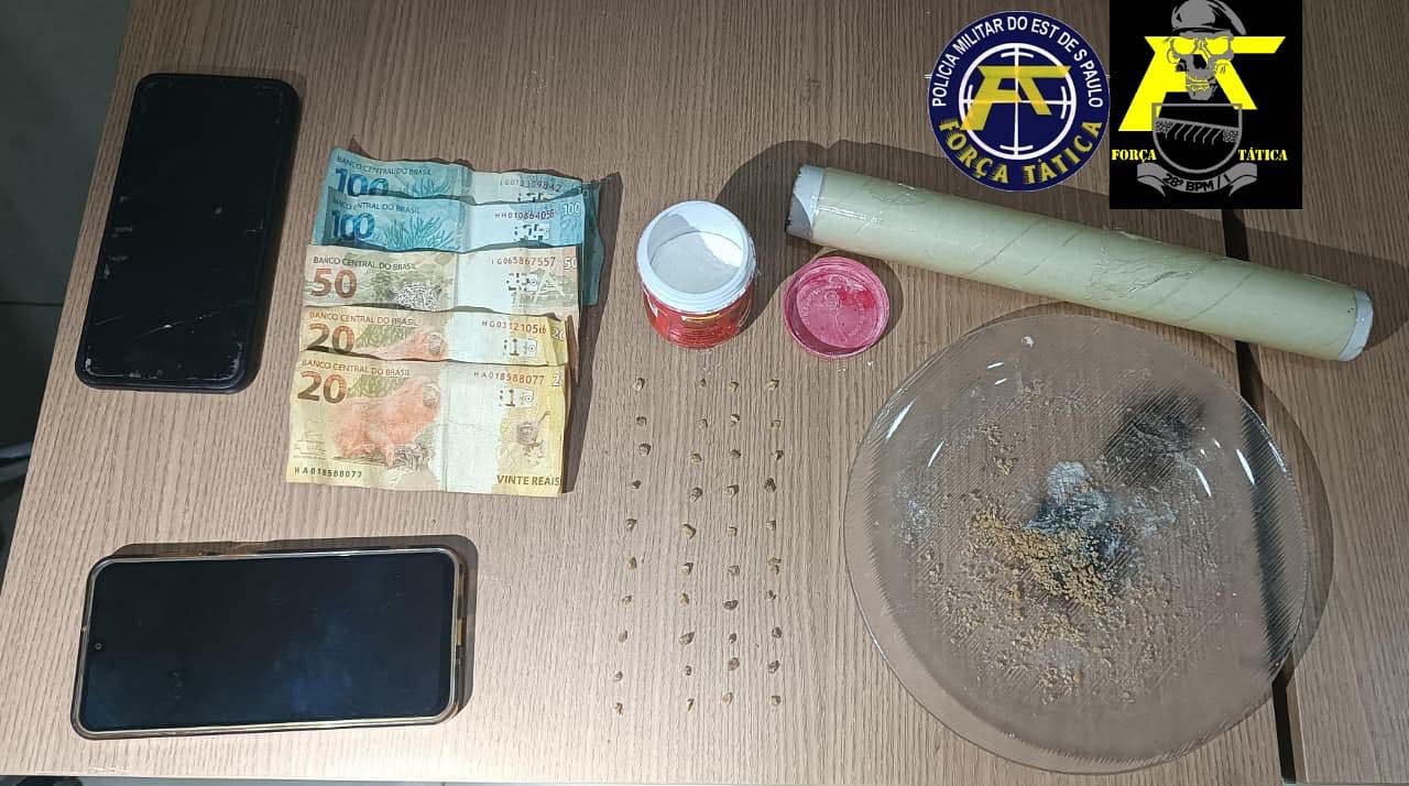 Força Tática de Andradina prende homem por tráfico de drogas na vila Santo Antônio