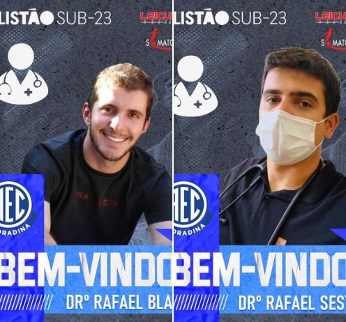 Dr. Rafael Blaya Fernandes Astolfo e Dr Rafael Sesto são os médicos do Andradina Esporte Clube