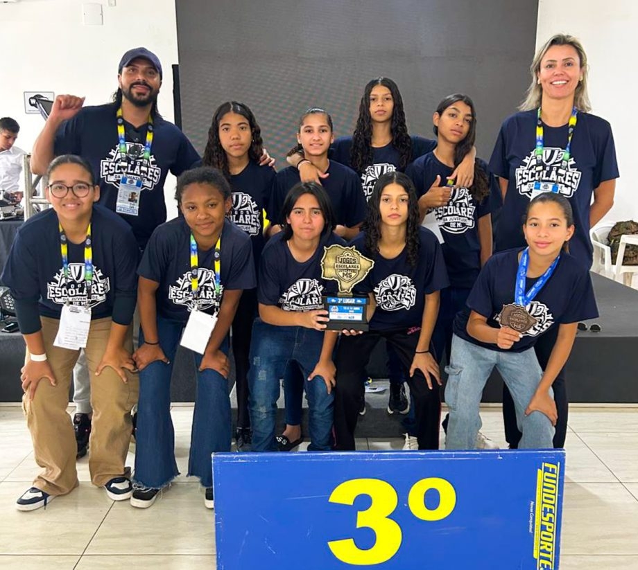 Três Lagoas conquista 3º lugar no futsal feminino da 2ª divisão nos Jogos Escolares da Juventude de MS 2025