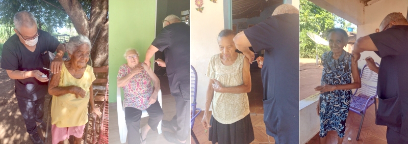 Em Castilho seis internos do Asilo Betel são os primeiros a receberem a 4ª Dose de vacina contra Covid