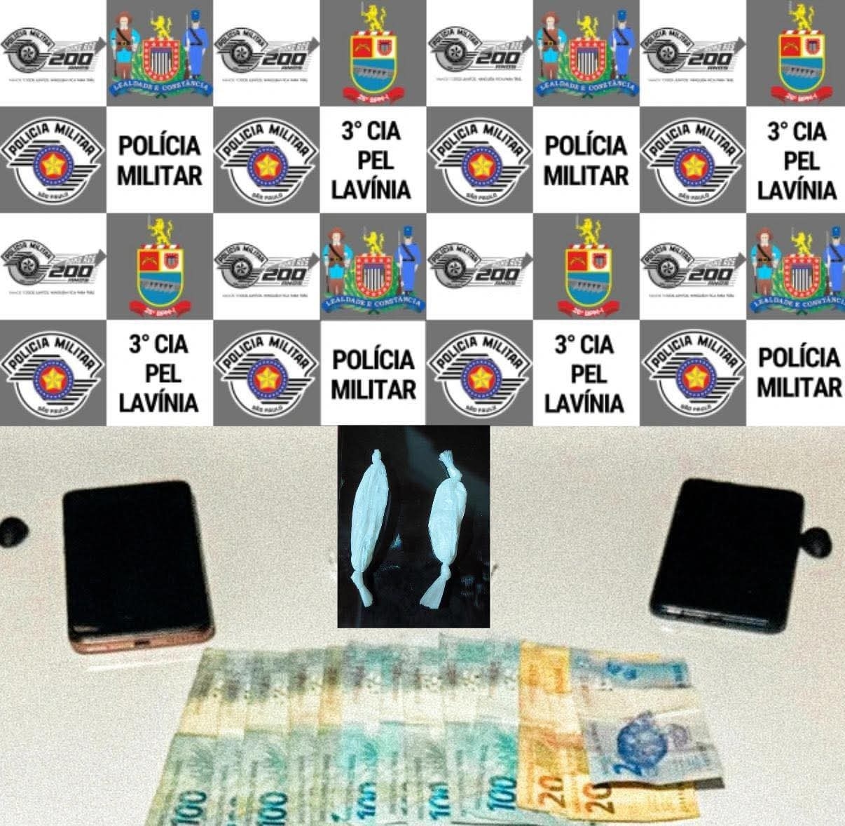 Polícia Militar de Lavínia prendeu homem por tráfico de drogas