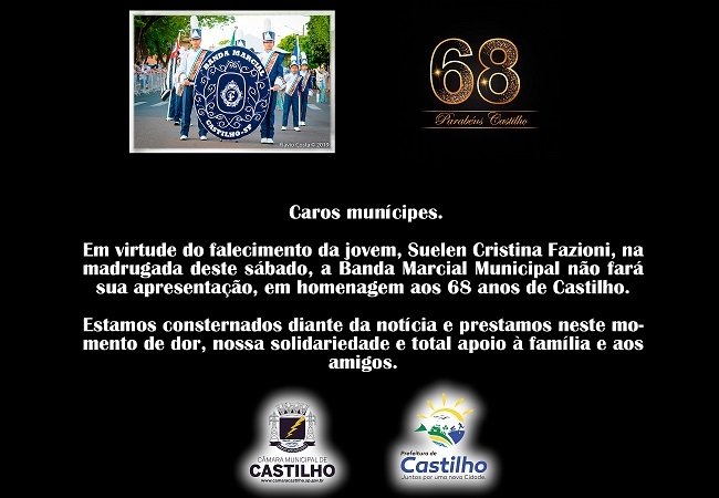 Castilho cancela apresentação de banda por motivo de falecimento