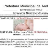 Em Andradina notícia de vacina para lactantes não é fake news