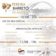 Pereira Barreto comemora 93 anos com eventos online
