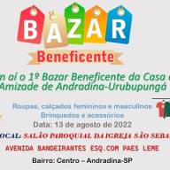Casa da Amizade de Andradina/Urubupungá fará bazar beneficente neste sábado