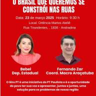 O Brasil que queremos se constrói nas ruas: Giro PT chega a Andradina