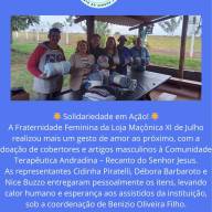 Fraternidade Feminina da Loja Maçônica XI de Julho realiza doação à Comunidade Terapêutica Andradinense