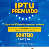 Guaraçaí sorteará na próxima terça os prêmios do IPTU PREMIADO 2025