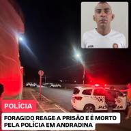 Foragido da justiça é morto após reagir à prisão e confrontar a Polícia Militar em Andradina
