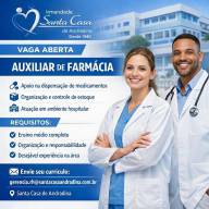 Santa Casa de Andradina tem vaga de auxiliar de farmácia