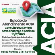 Balcão de Atendimento da ACIA é realizado pela Prefeitura Municipal de Andradina